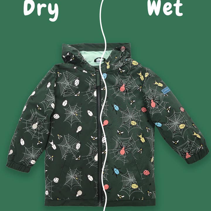 Groene Bugs Kleurveranderende Kinderregenjas voor wholesale door Holly and Beau