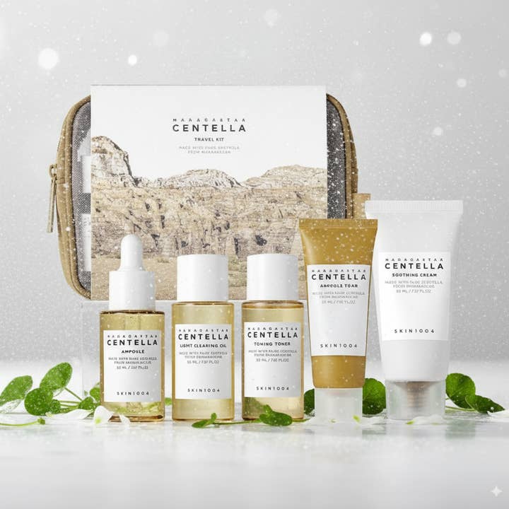 KPurity - Wholesale Facial Care Set/Kit - SKIN1004 Madagascar Centella Travel Kit, Toner, Ampoule, Soothing Cream, Cleansing Oil, Ampoule Foam0