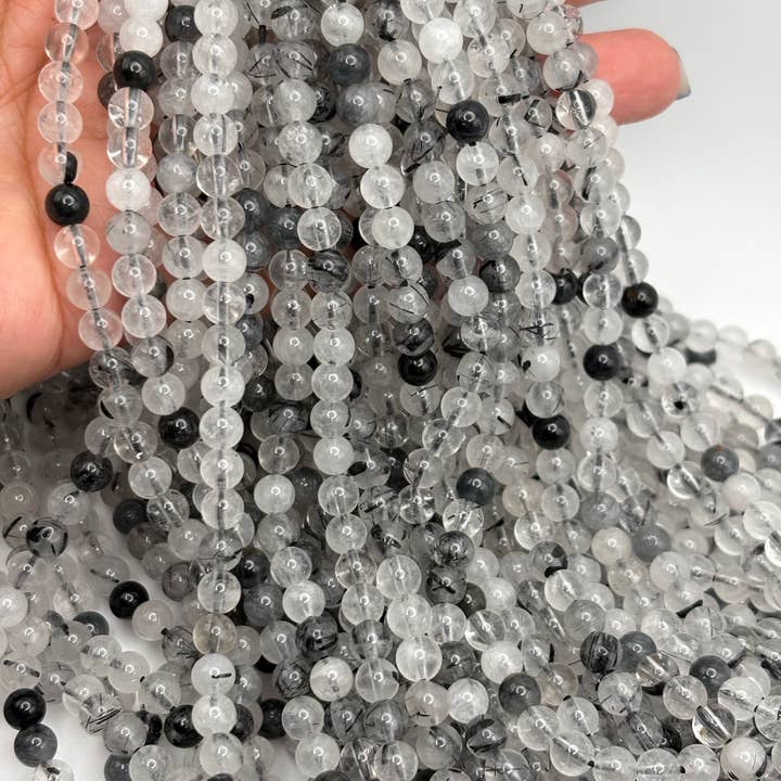 6mm Tourmaline quartz smooth beads strand for wholesale by Csr jewelry design