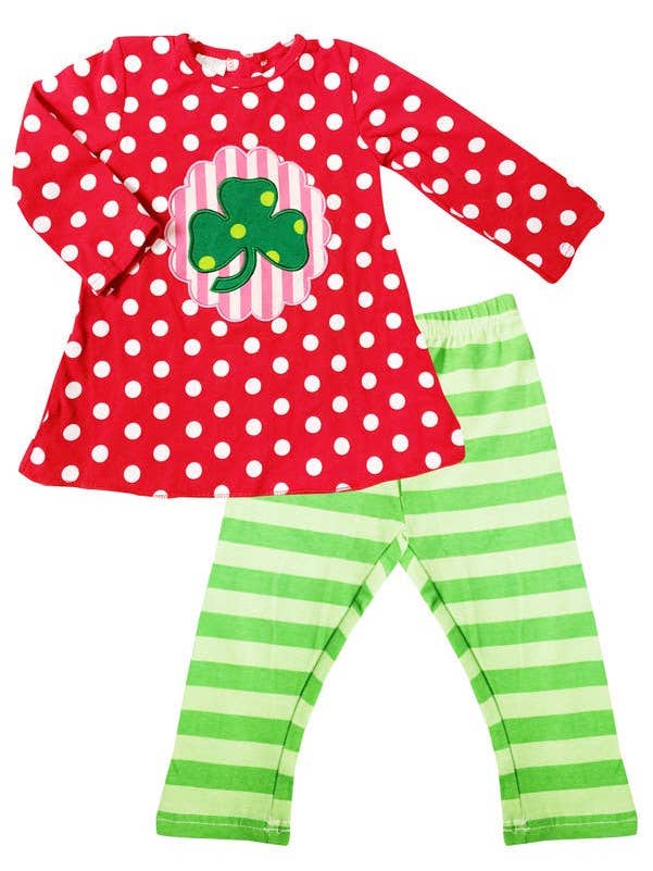 Amor Babee - Venta al por mayor Conjunto de camiseta y pantalón - Niños - Disfraz de trébol de trébol para el día de San Patricio