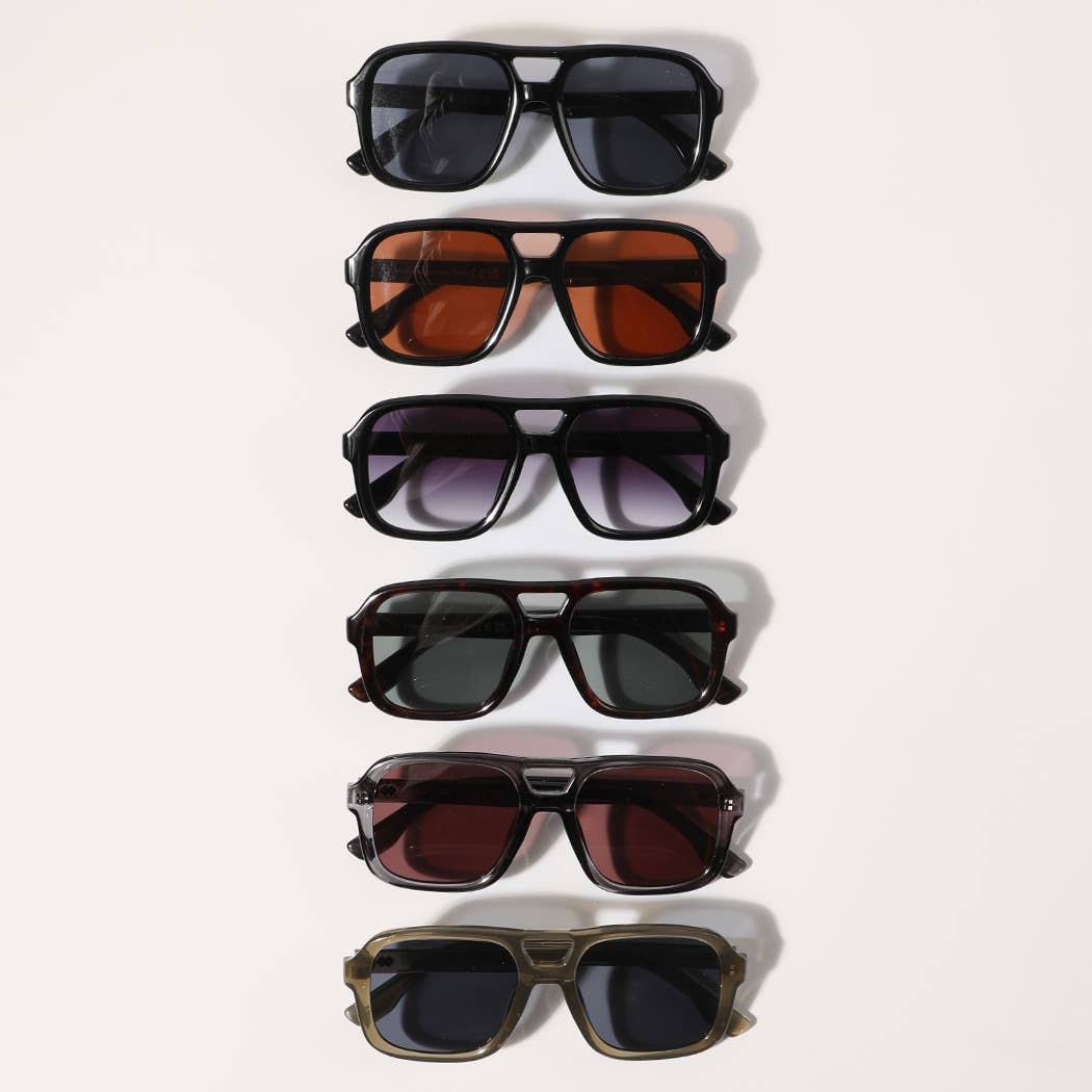 12 CORES SORTIDAS Óculos de Sol de Forma Quadrada com Lentes Escuras para venda a revendedores na Faire5