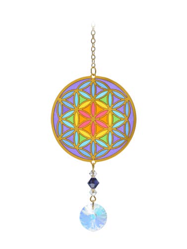 Kardade kristalldrömmar Livets blomma - Rainbow för wholesale av Wild Things Gifts Ltd