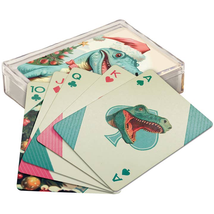 Primitives by Kathy - Wholesale Playing Cards - Dino Christmas Playing Cards