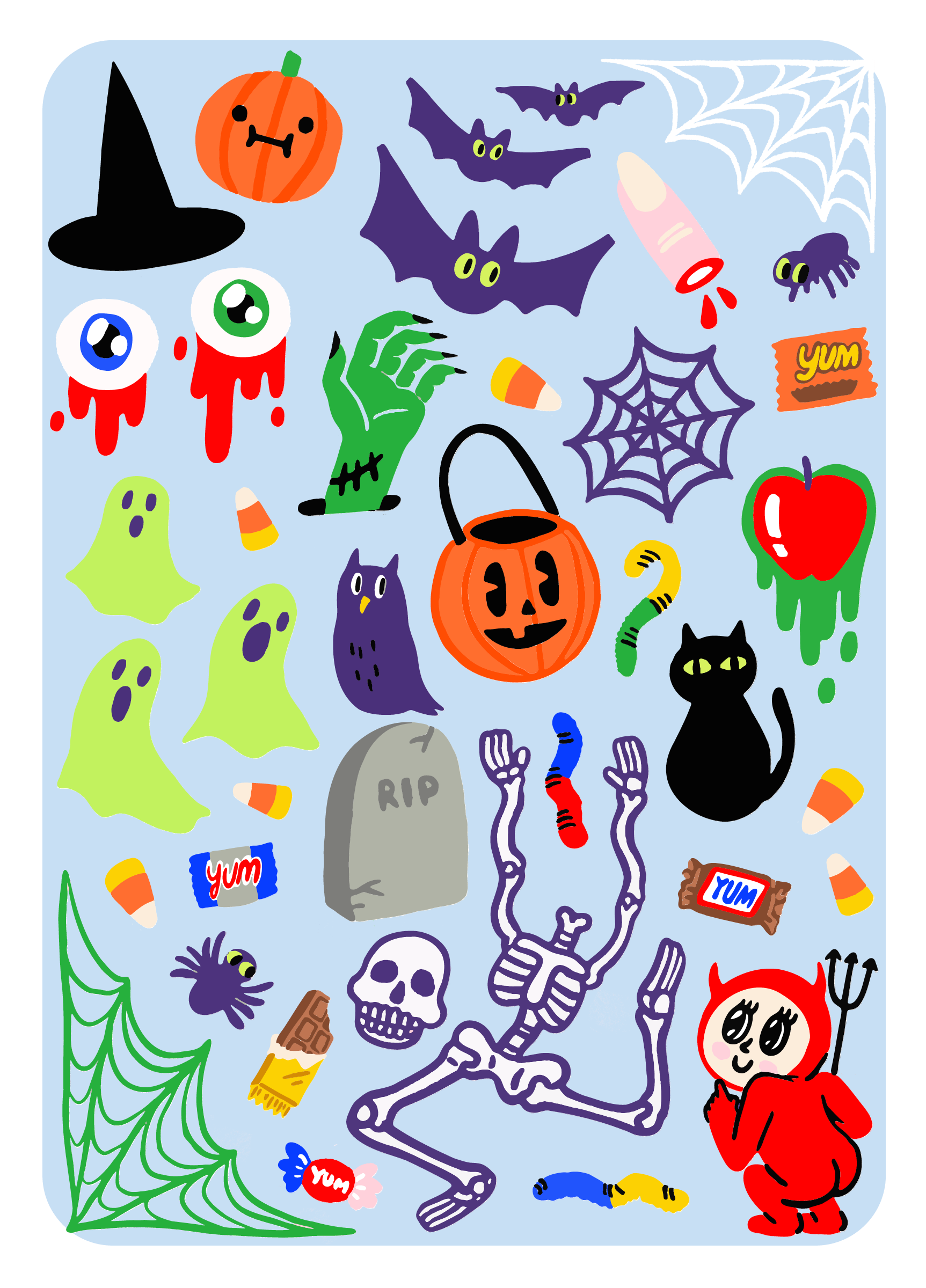 Hot Dang Press - Wholesale DIY Craft Kit - All Hallows Sheet Set1