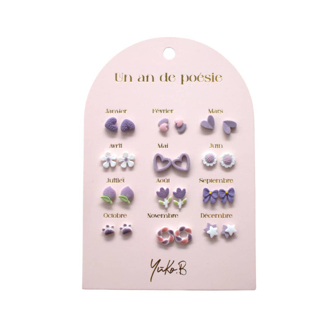 Yuko B - Wholesale Earrings - Kids - Stainless Steel Earrings - A Year of Parma Poetry