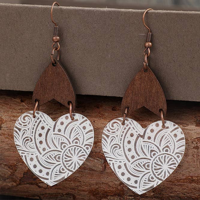White Heart Shape Acrylic Earrings SP423 for wholesale on Faire1