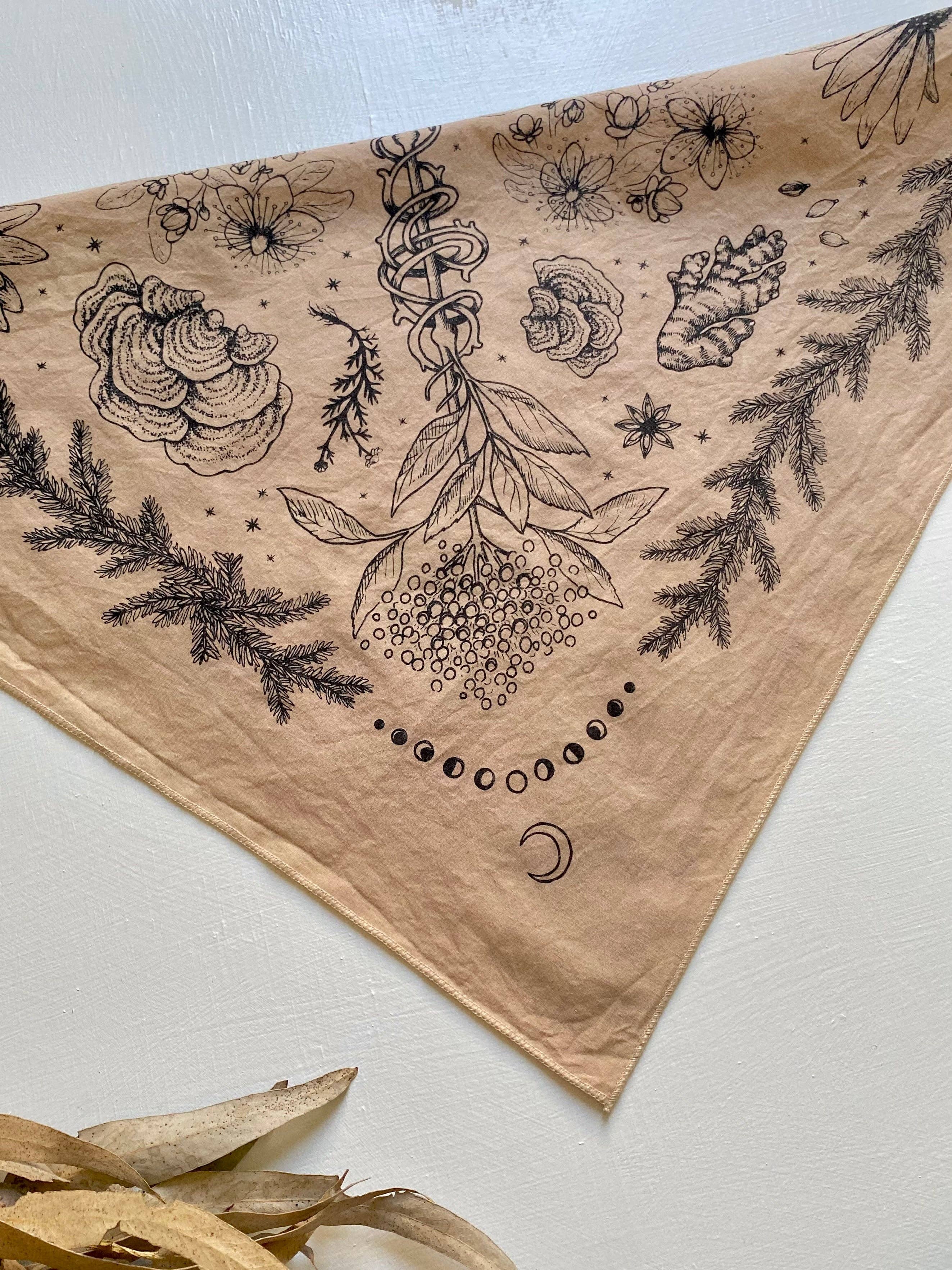 Wanderite – wholesale Bandana – Unisex – Bandana | Herbs of Protection | Tea-Dyed4