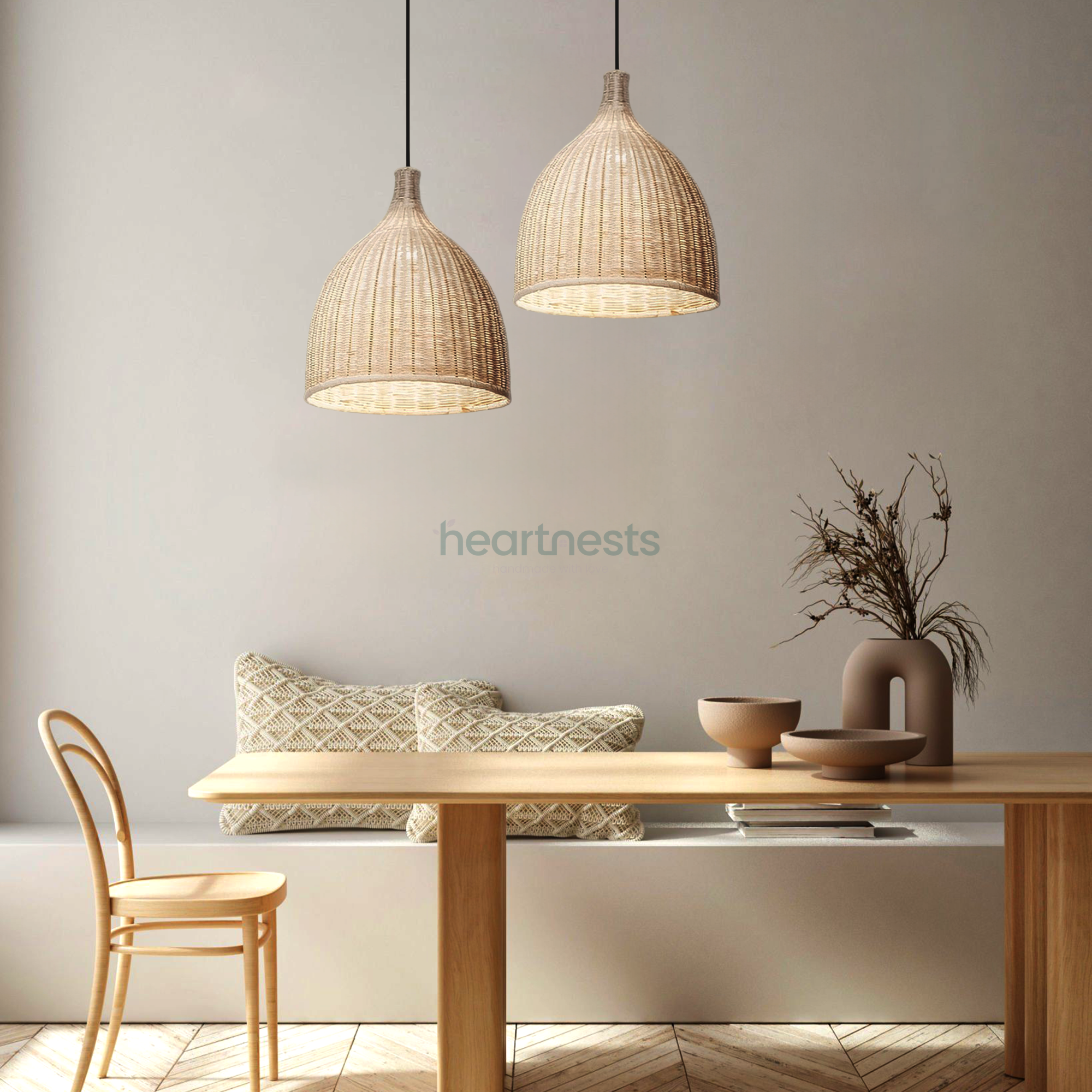 heartnests - Vendita all'ingrosso Lampadario/lampada a sospensione - Lampada a sospensione Baleria in rattan6