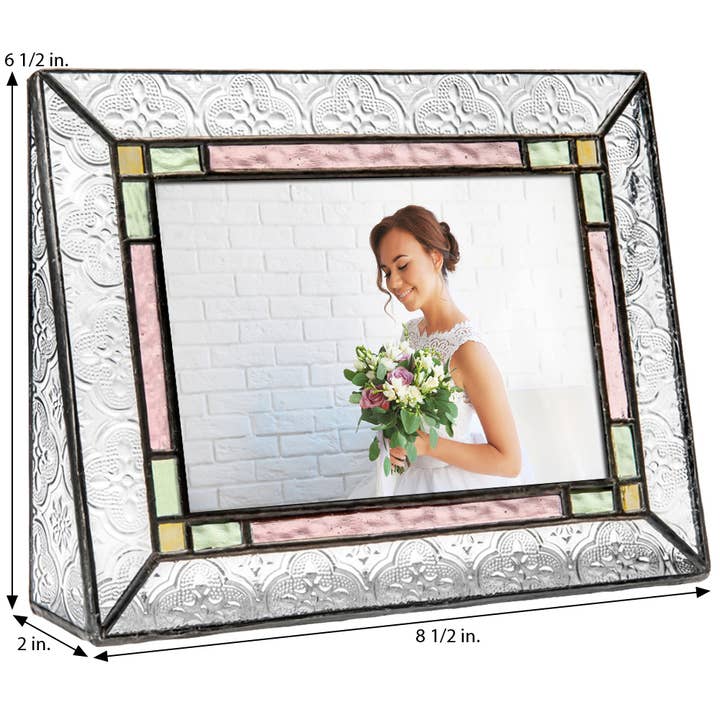 J Devlin Glass Art & Bert Anderson Collection - Wholesale Picture Frame - Stained Glass Wedding Picture Frame 8x10 5x7 4x6 By J Devlin