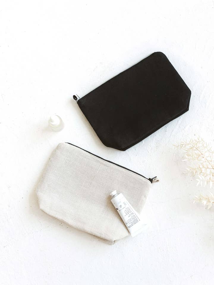 Neceser de maquillaje de lino puro UNISEX para venta al por mayor de Sava Seasons
