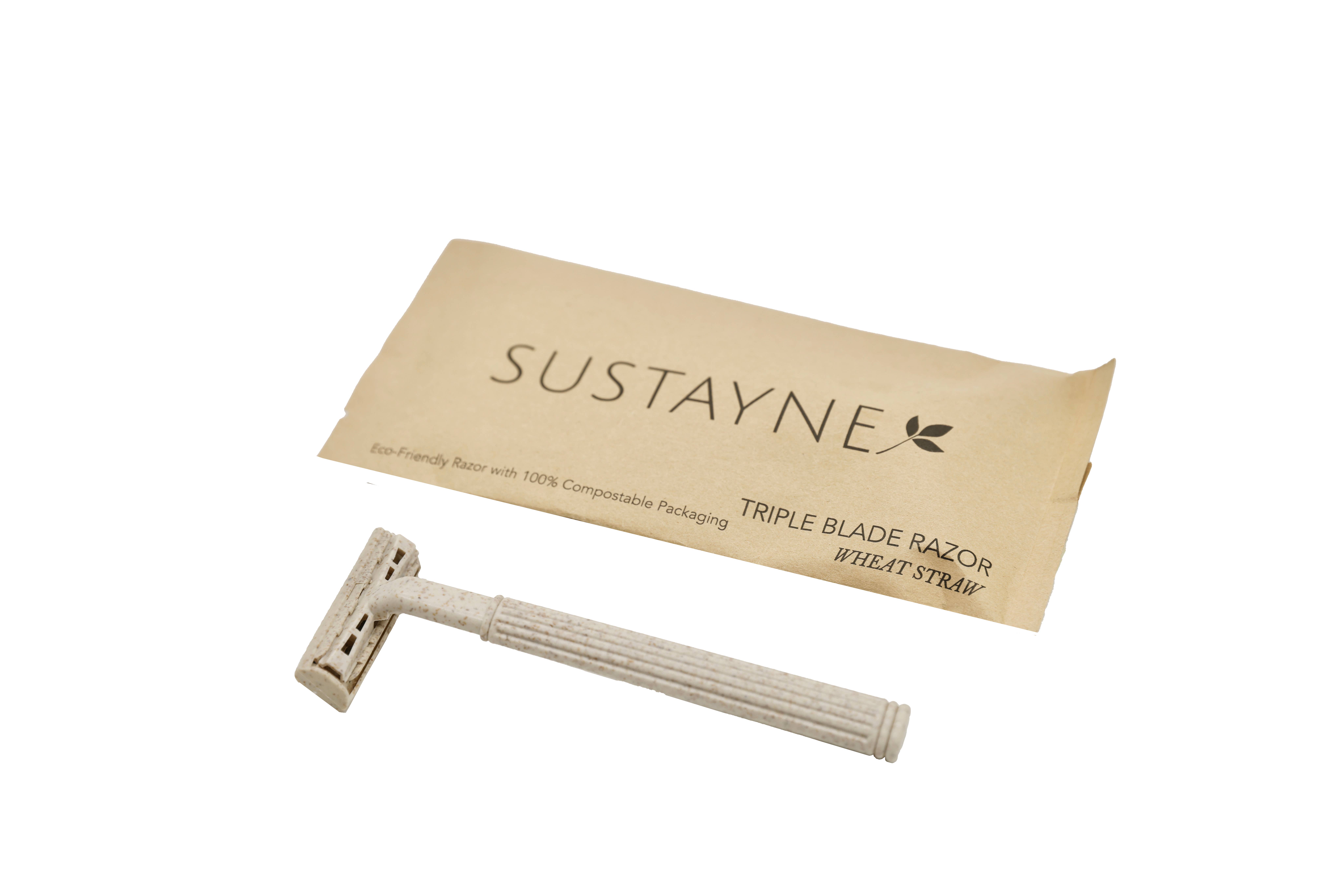 Sustayne - Wholesale Razor - Wheat Straw Triple Blade Razor 25 CT6