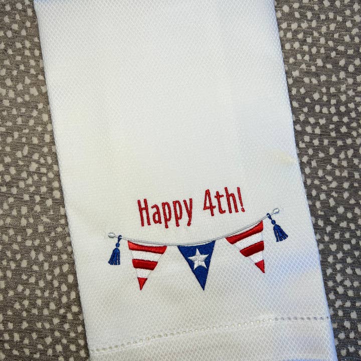 Happy 4th! Huck Towel for wholesale by Oh Happy Day Shoppe