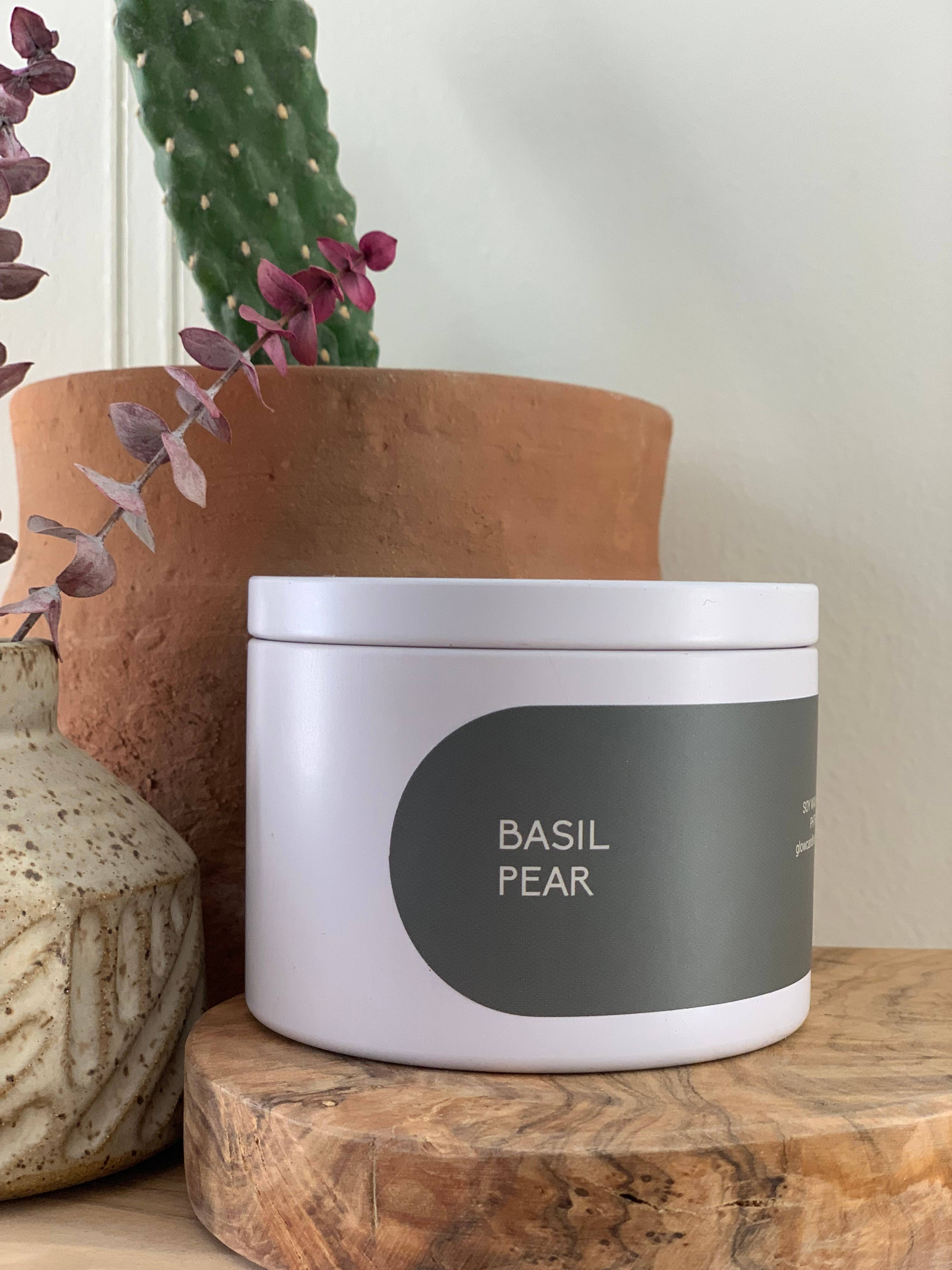 Glow Candle Co. - Wholesale Travel Candles - Basil Pear - HOME  Tin Soy Candles1