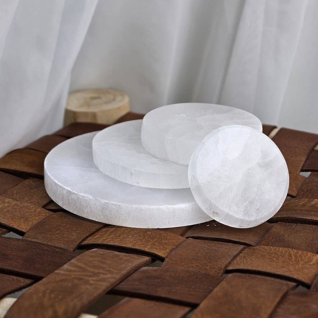 UNDERSUN.STORE - Wholesale Spiritual Stone/Crystal - Selenite Round Plate 10 cm1