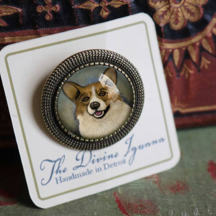 Beste vrienden Corgi hondenbroche voor wholesale door The Divine Iguana
