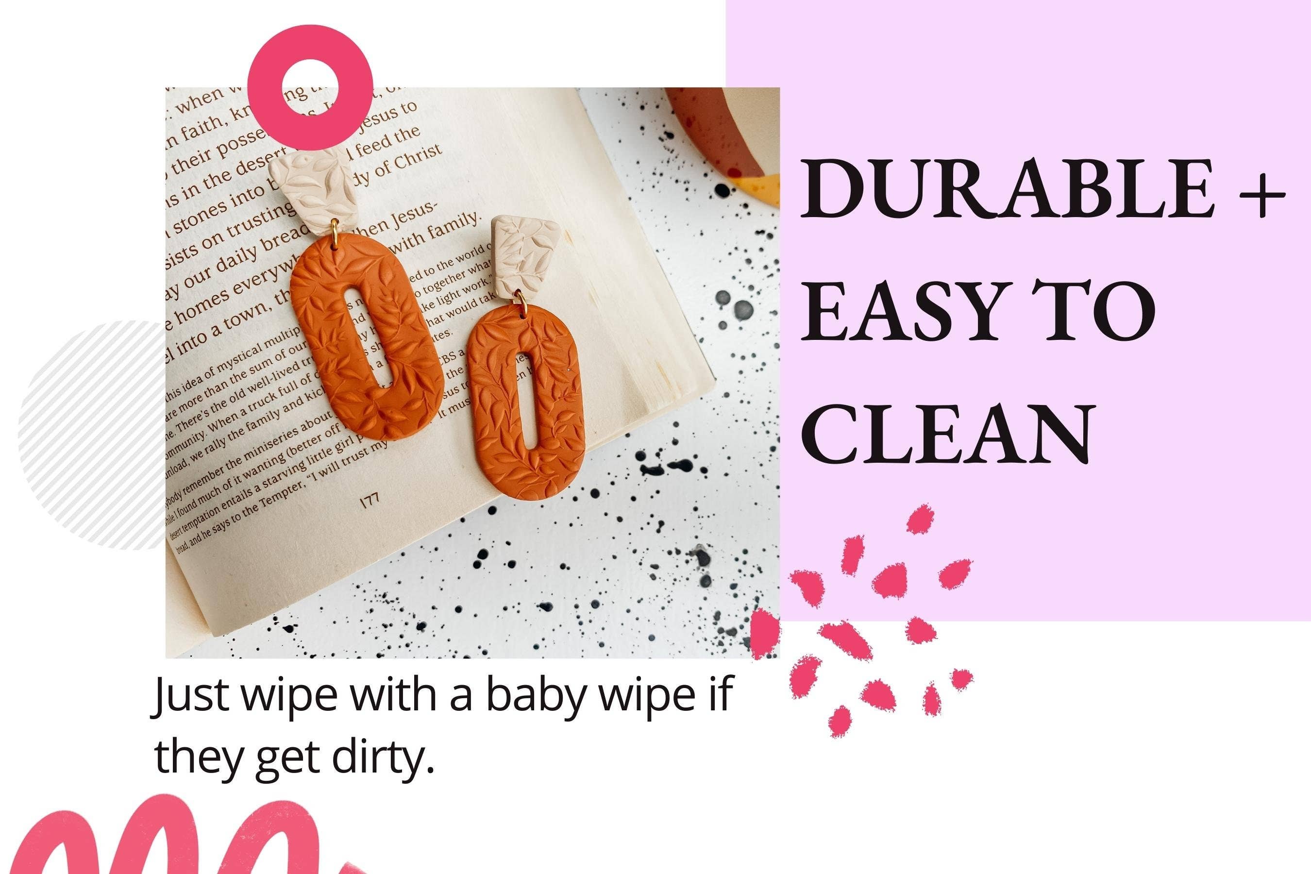 Lauren Likes Art - Wholesale Hoop Earrings - Boho Matte Hoop Earrings in Polymer Clay with 70s Nostalgia4