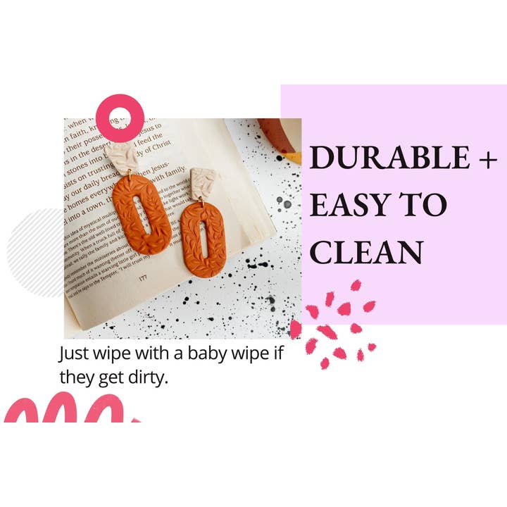 Lauren Likes Art - Wholesale Hoop Earrings - Boho Matte Hoop Earrings in Polymer Clay with 70s Nostalgia4