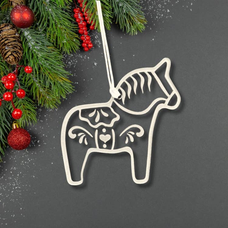 Scandinavian Hearts - Wholesale Ornament - Dala Horse Clear Acrylic Laser Cut Hanging Home Decor0