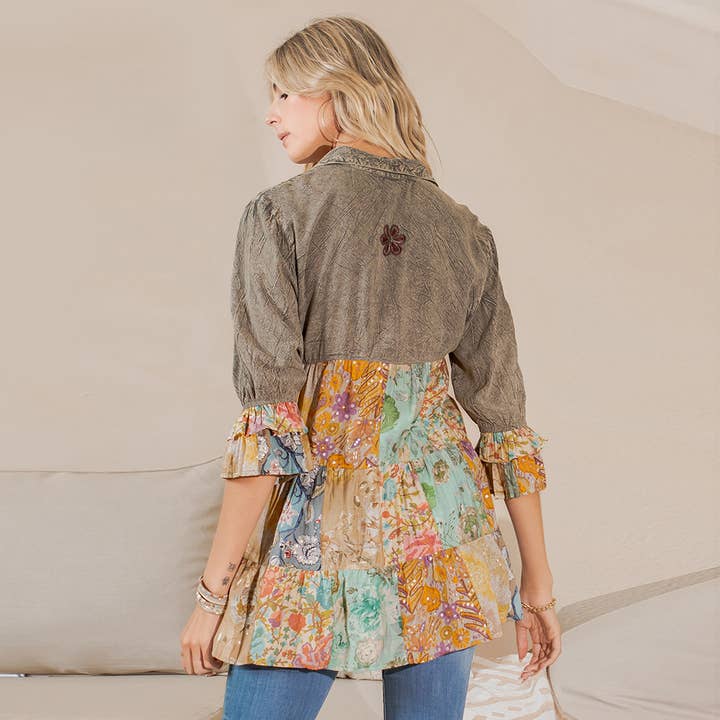 GRAVEL Vintage Bohemian : Tiered Bohemian Top for wholesale on Faire