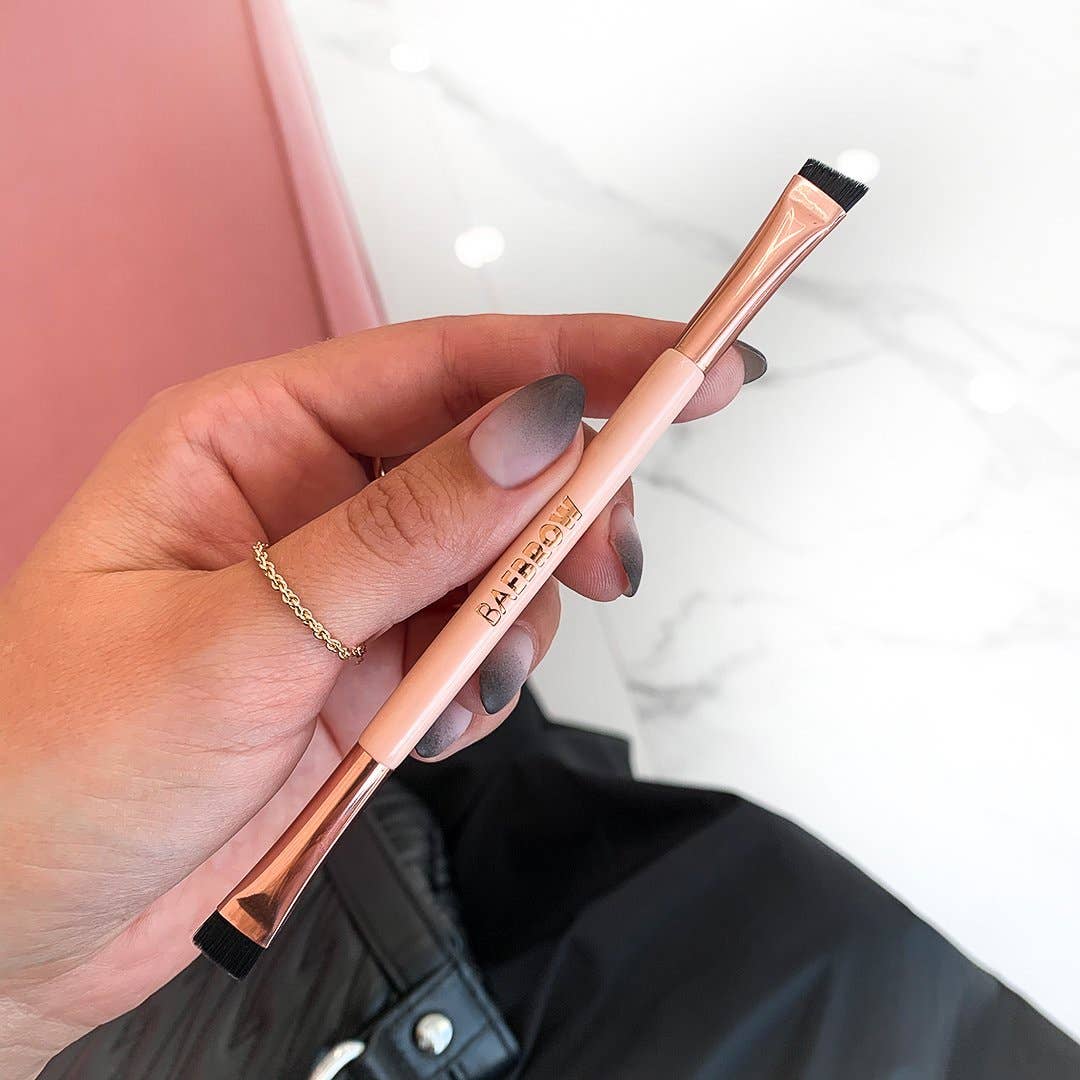 Nude Rose Gold DUAL ENDED BROW LINE BRUSH for wholesale on Faire3