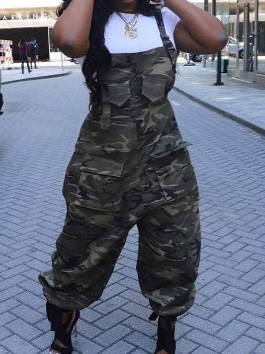 camouflage shoulder strap jumpsuit for wholesale on Faire1