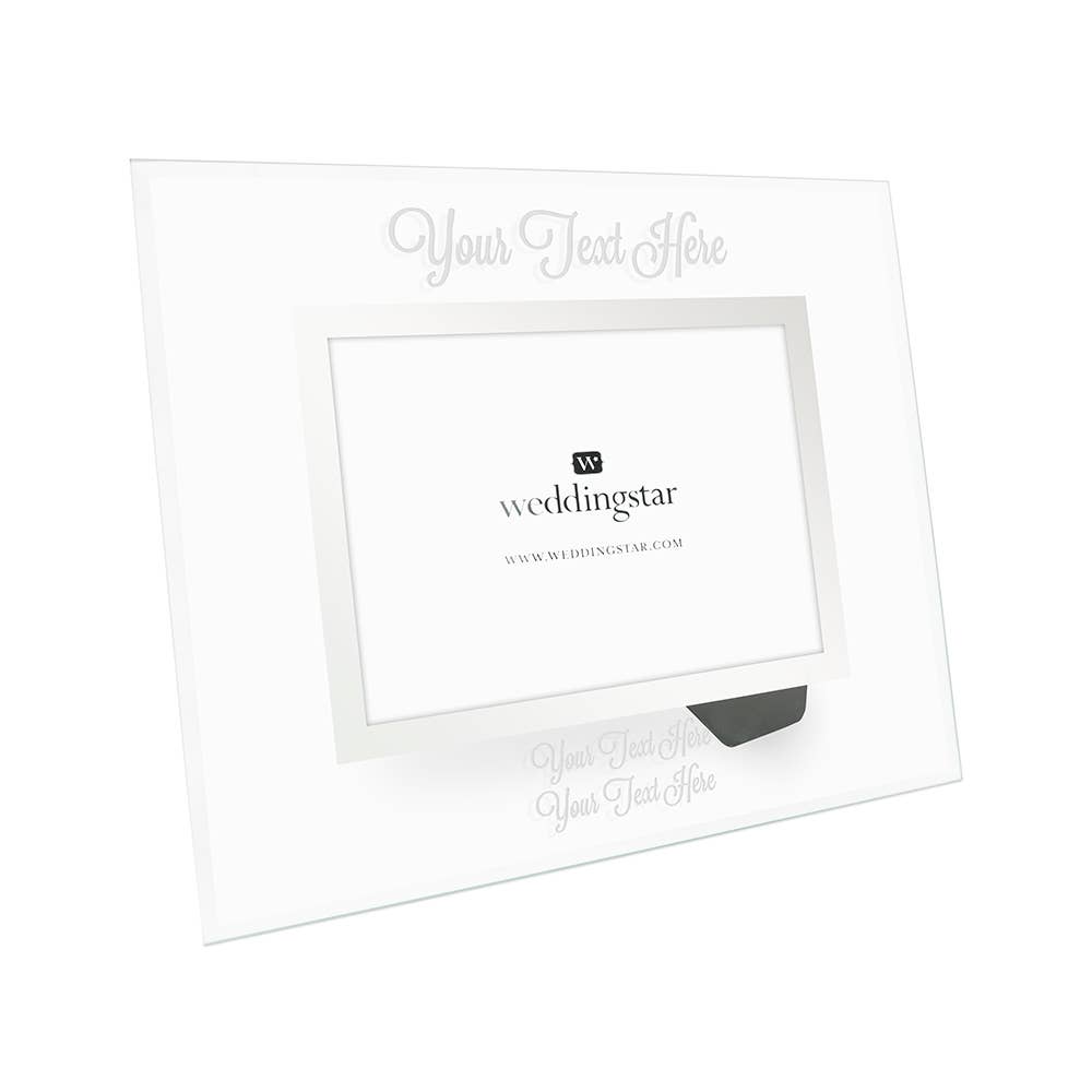 Weddingstar Inc. - Vendita all'ingrosso Cornice portafoto - Cornice in vetro personalizzata 5X7 - Testo script personalizzato3
