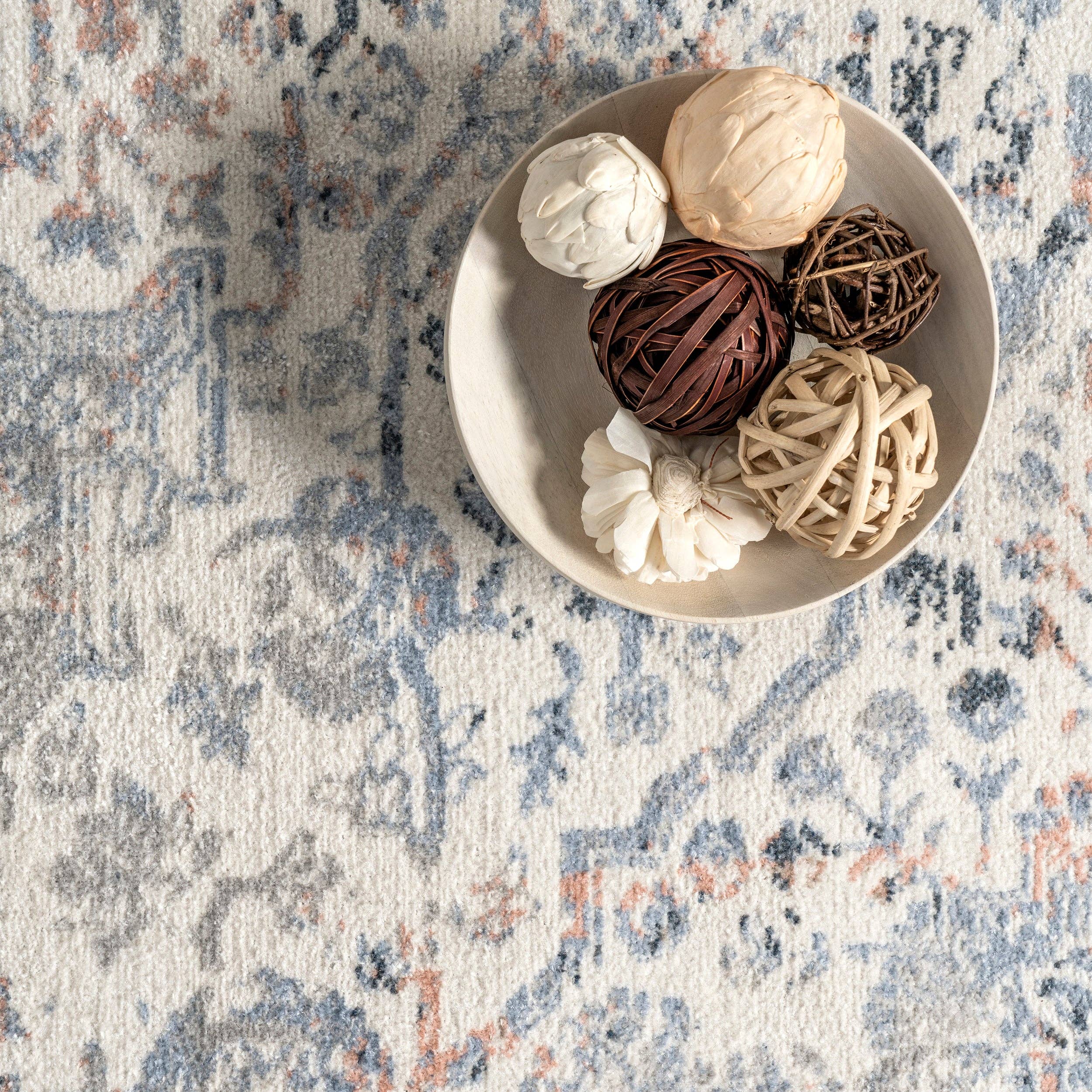 Beige Everlee Faded Persian Machine Washable Area Rug for wholesale on Faire4