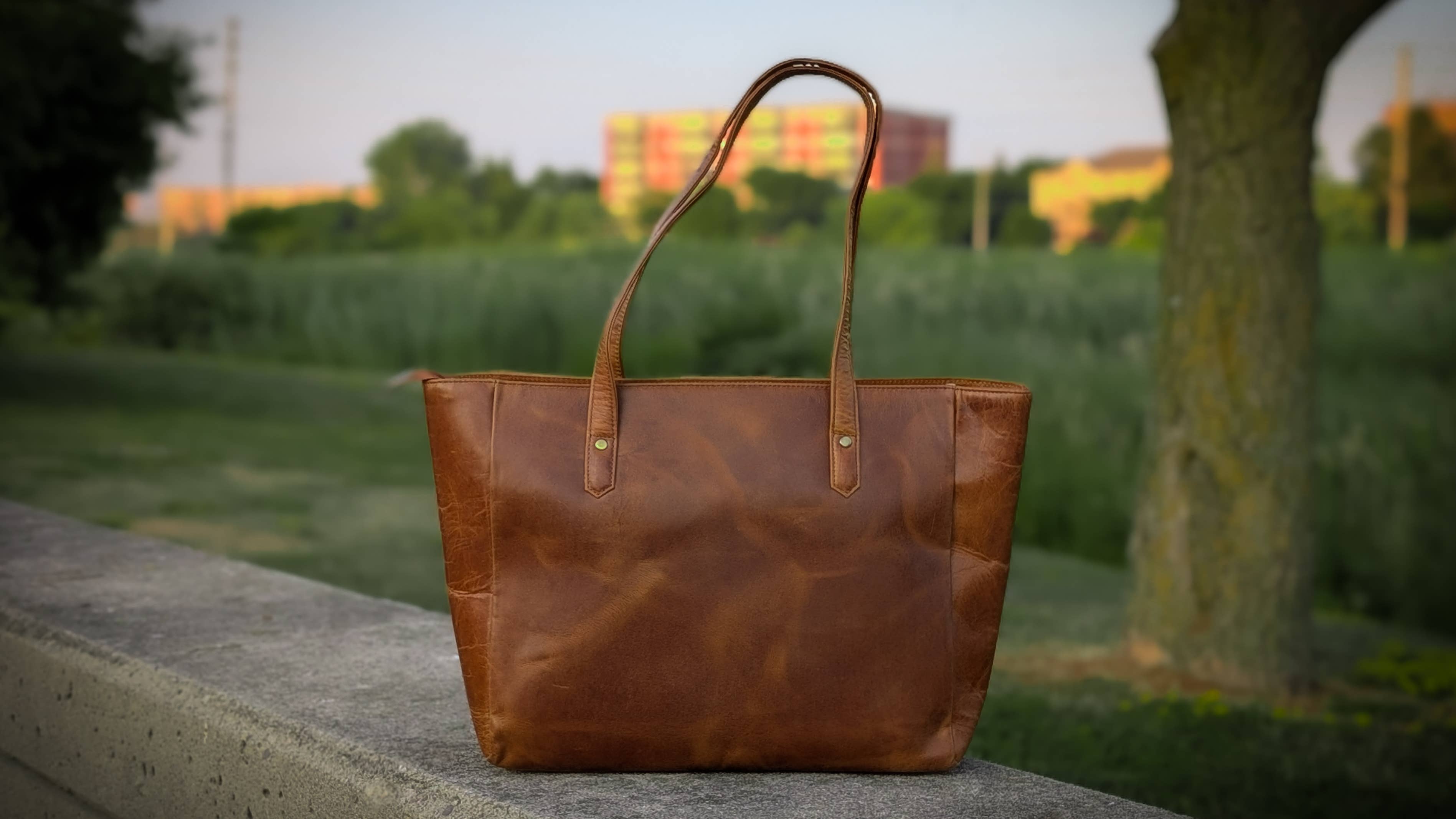 Alta Quero - Vente Tote bag – femme - Sac cabas, cuir fauve, quotidien3