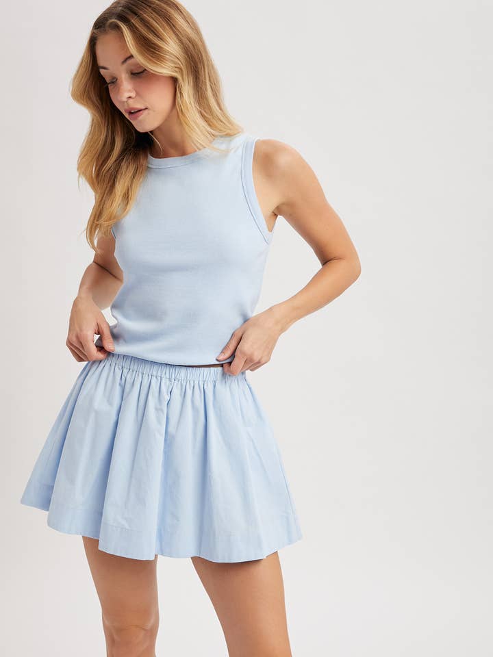 ENSEMBLE DÉBARDEUR EN MAILLE ET JUPE TISSÉE / WL25-12024 pour la vente par Wishlist Apparel