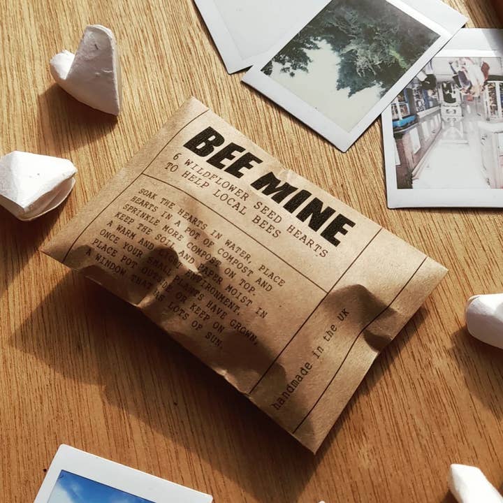 DSB Gifts – wholesale Party gift – Wildflower seed origami heart 'bee mine' envelope2