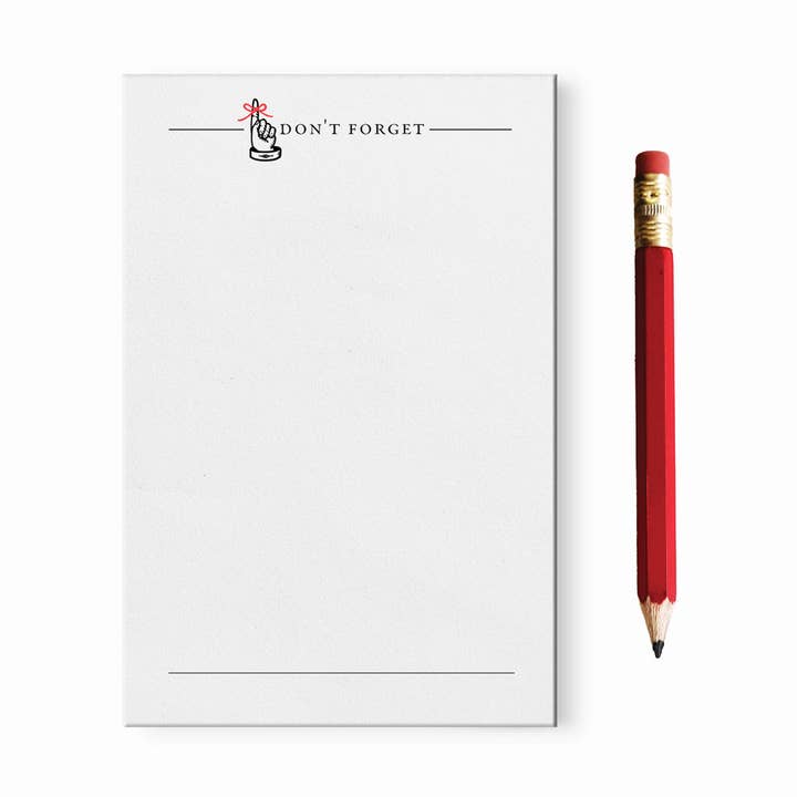 Mini Bloc-notes Don't Forget avec crayon rouge pour la vente par Idea Chic