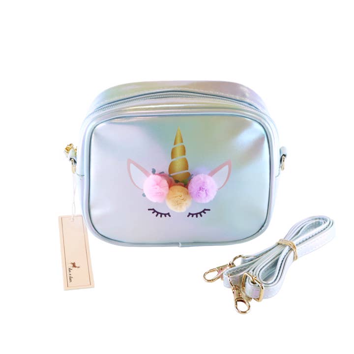 Doe a Dear - Wholesale Crossbody bag – kids - P30 B1284 Unicorn Holographic Purse (3 Colors)10