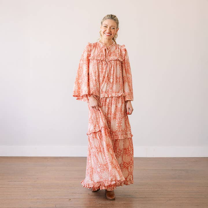 Sunshine Tienda - Wholesale Dress - Women's - Rose Gilded Palm Paradise Maxi Dress
