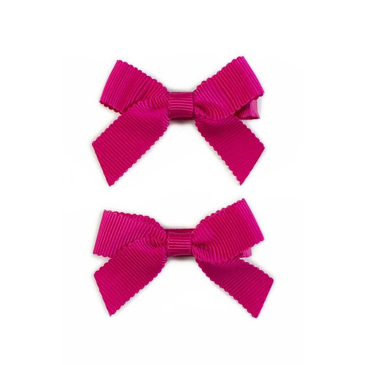 Ribbies - Wholesale Hair bow – Kids - Lauren Bow Hot Pink Pair2