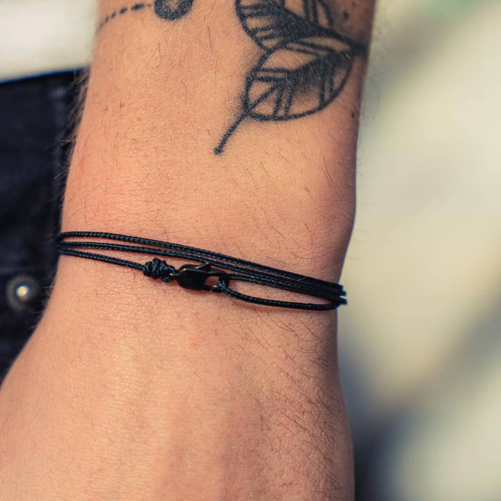 Carabiner Wrap Bracelet - All Black for wholesale by Made By Nami