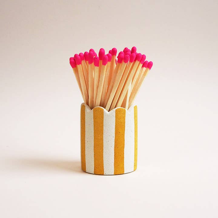 Hello Marilu - Wholesale Match Holder - Stripy Match Stick Holders - Choose Your Colours