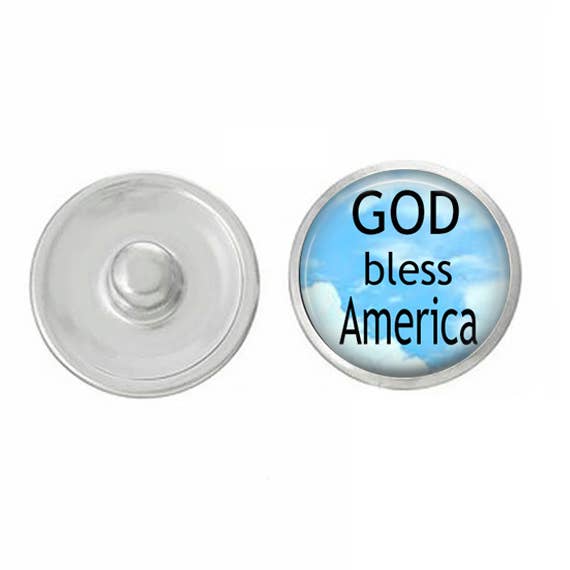 USA - America - God Bless America - Snap Jewelry for wholesale by Say It in A Snap Jewelry