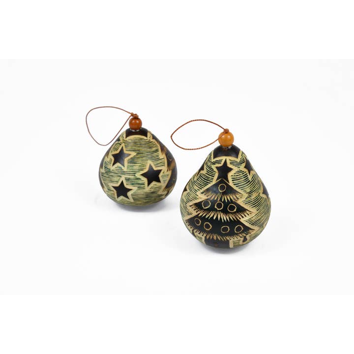 Pine Tree Forest Carved Ornament Christmas Decor Peru for wholesale by Sanyork Fair Trade