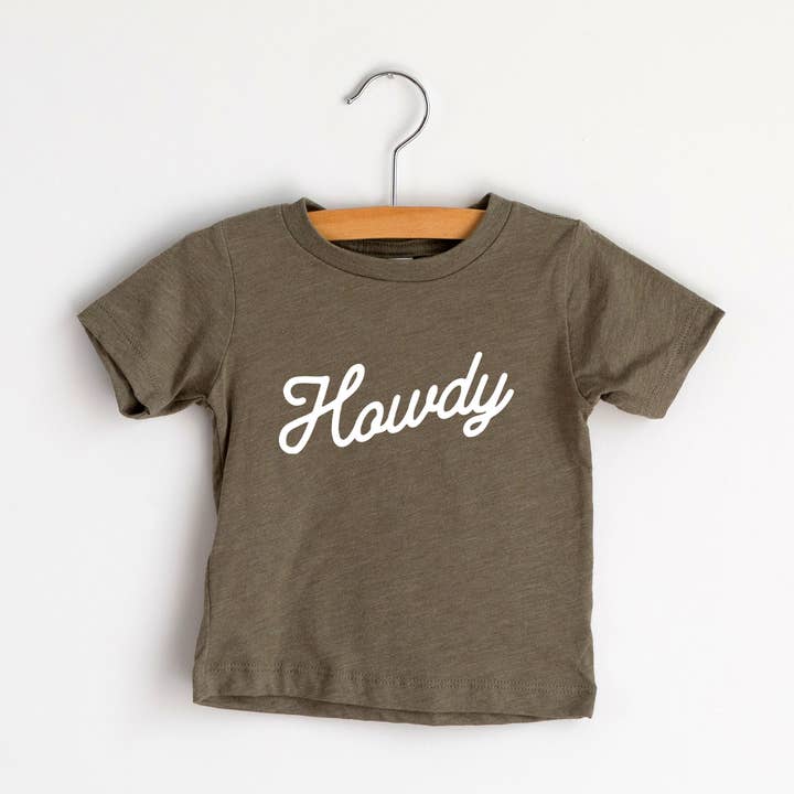 Camiseta Howdy Script Tri-Blend para bebés y niños para venta al por mayor de Gladfolk