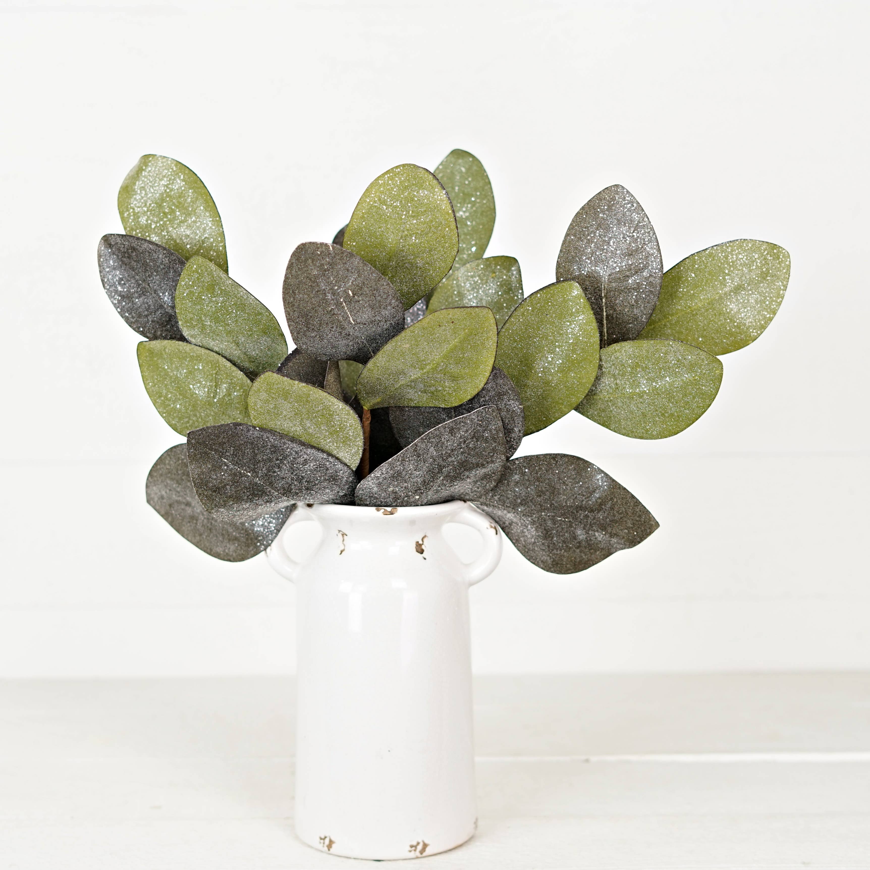 Impressive Enterprises, Inc. - Wholesale Christmas Decoration - ISB73135- 20in Vintage Glitter Magnolia Leaves pick6