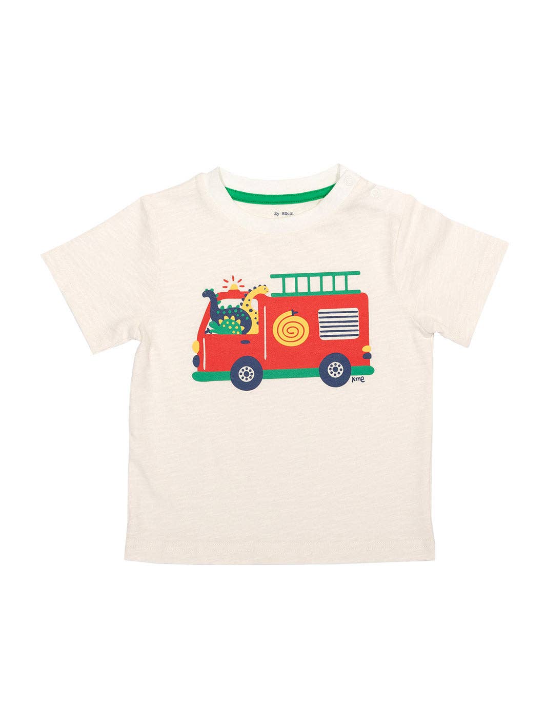 Kite Clothing - Wholesale Screen Printed T-Shirt - Kids - Fire Engine T-Shirt Cream