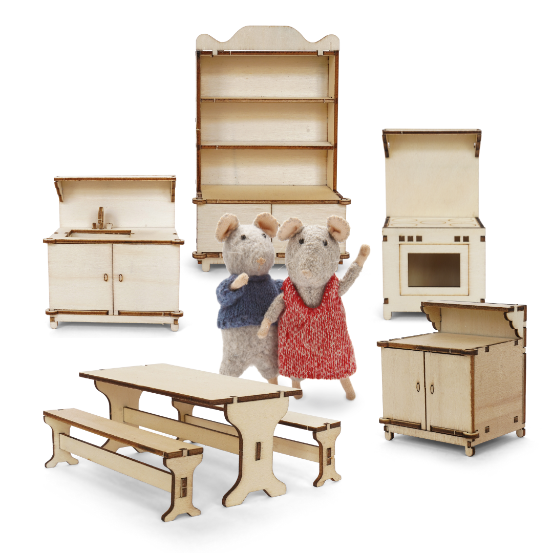 Het Muizenhuis - Vente Kit de bricolage – enfant - Kit de meubles DIY pour maison de poupée enfant - Cuisine (échelle 1:12)1