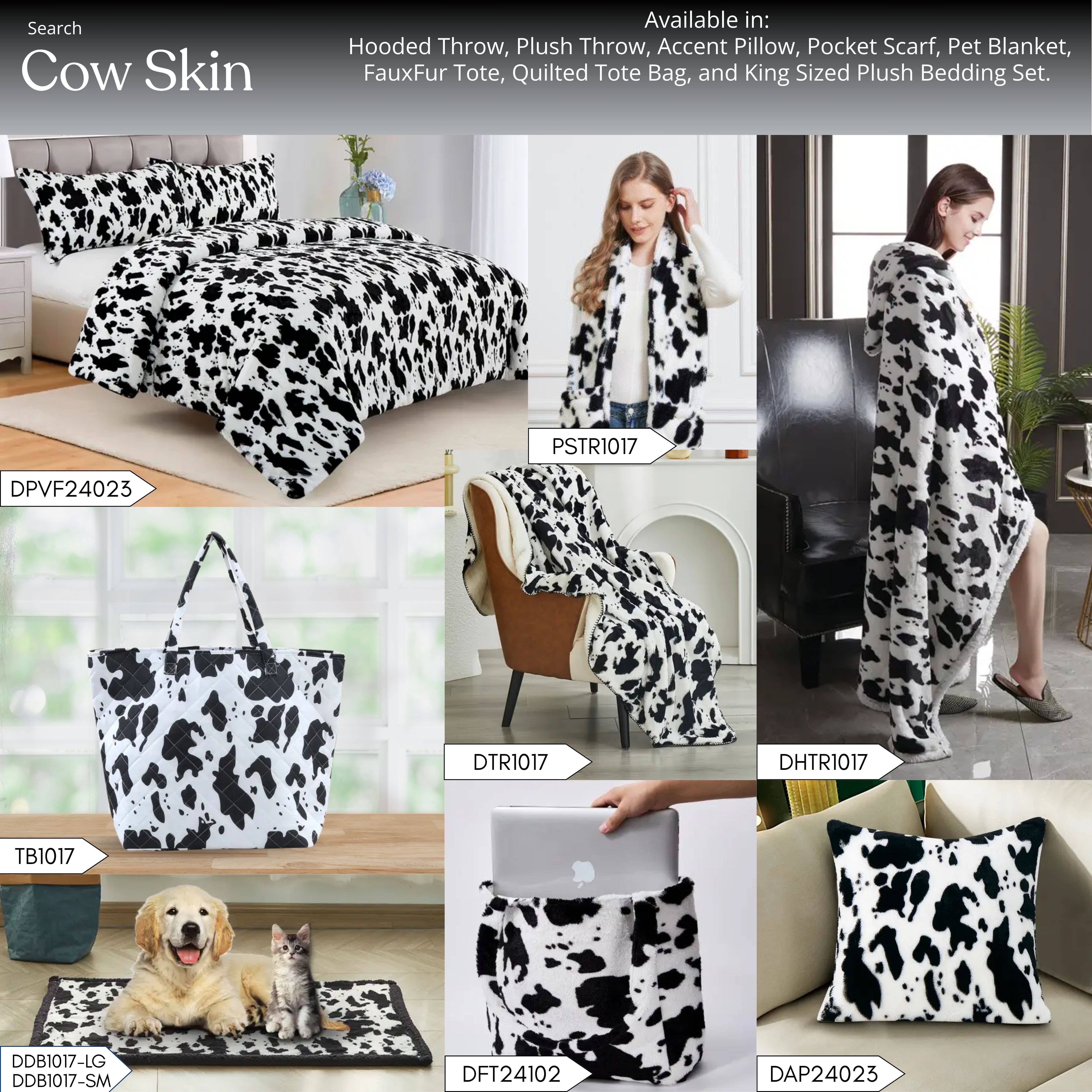 Duke Imports - Wholesale Throw Blanket - "Cow Skin" Faux Fur Plush Throw Blanket - 50"x70"5