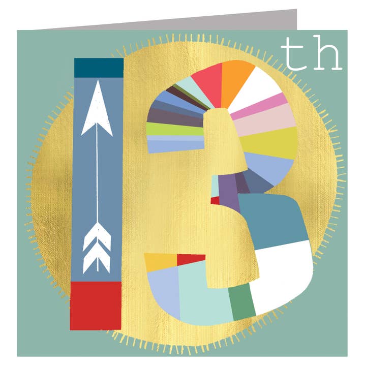 GD13 Guld Foiled Nummer Tretten Card for engroshandel hos Kali Stileman Publishing