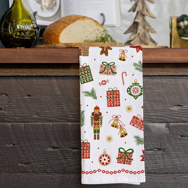 Gingiber - Wholesale Tea Towel - Festive Trinkets Tea Towel – Whimsical Holiday1