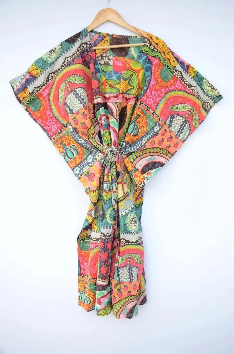 GYPSY STUDIO - Wholesale Kaftan - Women's - Tropical Print Long Cotton Kaftan Organic Kaftan Beach Wear4