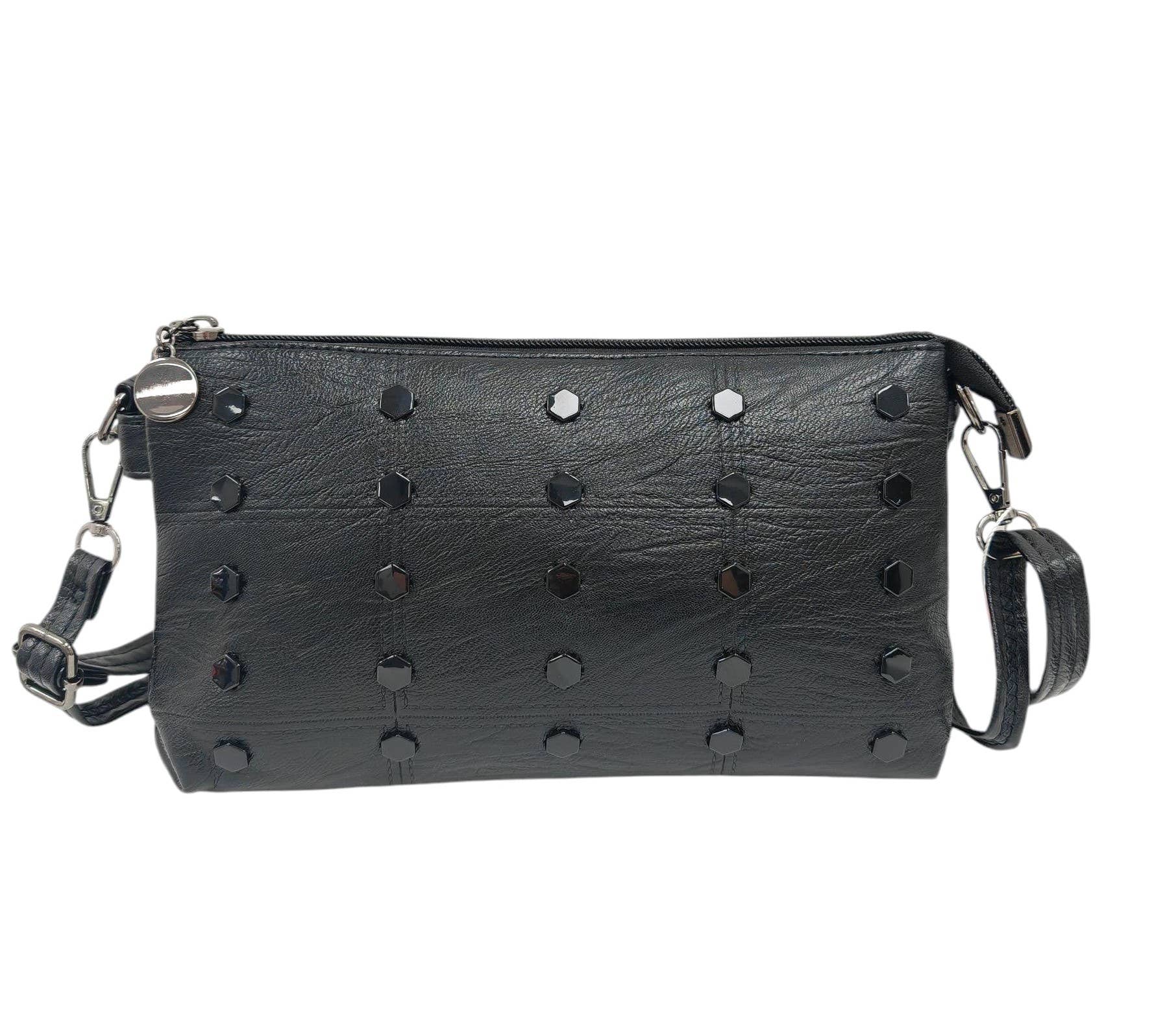 Superbia - Wholesale Crossbody Bag - Women's - Soft Pu Studs 2 Compartment Cross Body Bag Shoulder Bag3