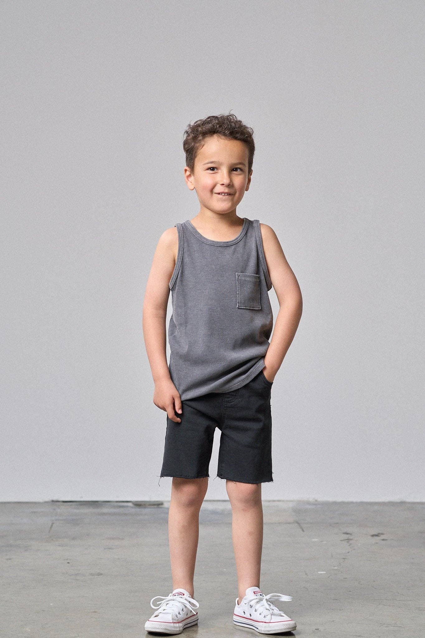 Little Bipsy - Wholesale Tank Top - Kids - Acid Wash Ribbed Tank - Black3