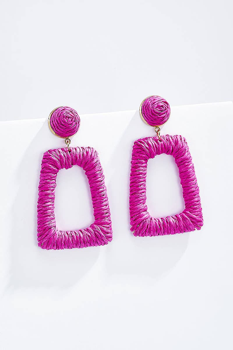 BYREN | ÉLINE L'ATELIER - Wholesale Dangle Earrings - Straw earrings with steel stud 124NN054