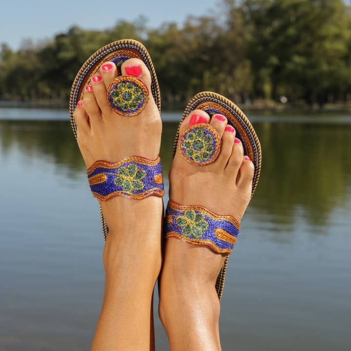 Tibet Boutique España - Wholesale Sandals - Women's - Hand-embroidered sandal model 11A4